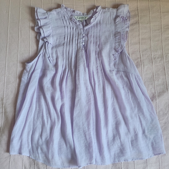 Nanette Lepore Lilac Blouse With Ruffles And Pintuck Details Size Large - Picture 3 of 11